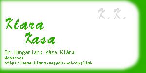 klara kasa business card